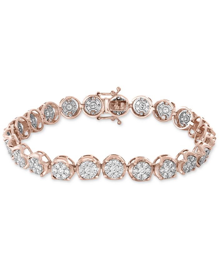 EFFY Collection EFFY® Diamond Cluster Link Bracelet (3-3/4 ct. t.w.) in ...