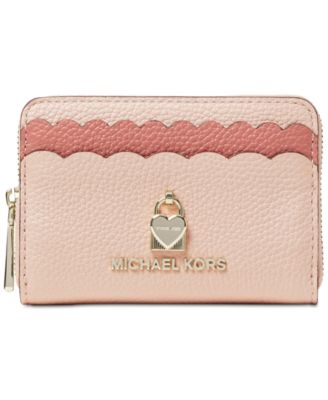 Michael Kors - Zip Around Scalloped Bicolor Coin Card Case
