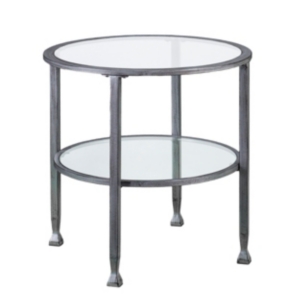 Brookford Metal And Glass Round End Table