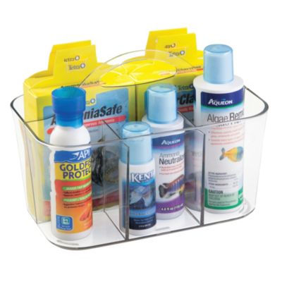 iDesign 4-Section Storage Caddy Organizer with Handle - Clear