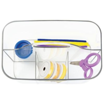 iDesign 4-Section Storage Caddy Organizer with Handle - Clear