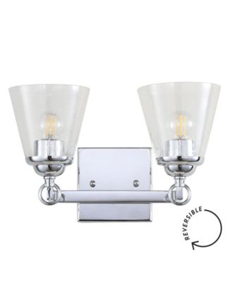 Marion 2-Light Hurricane Metal, Glass Vanity Light