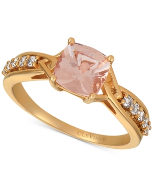 image of Le Vian Peach & Nude Peach Morganite (1 ct. t.w.) & Nude Diamond (1/5 ct. t.w.) Ring in 14k Rose Gold