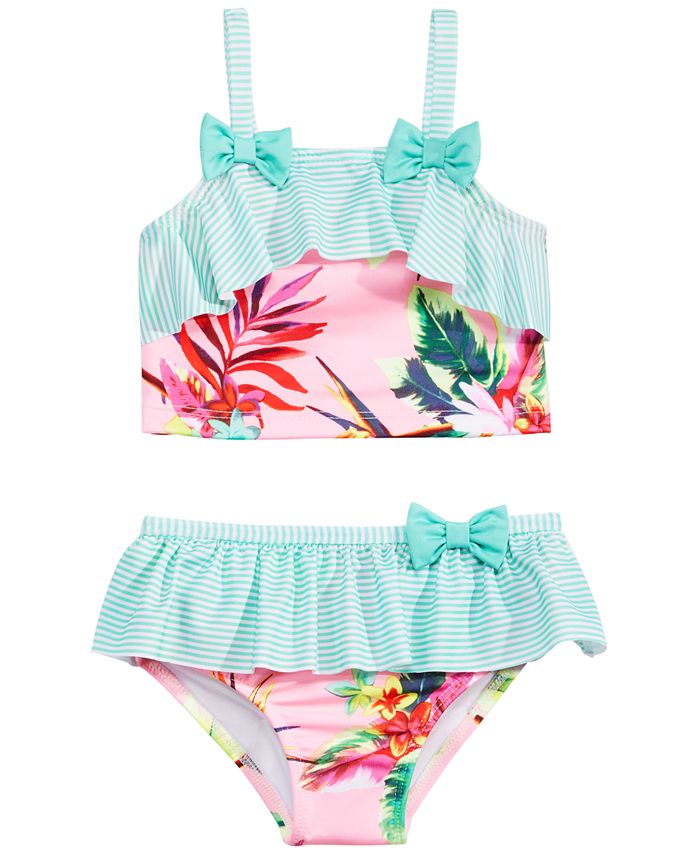 Penelope Mack Little Girls 2-Pc. Floral-Print Swimsuit - Macy's