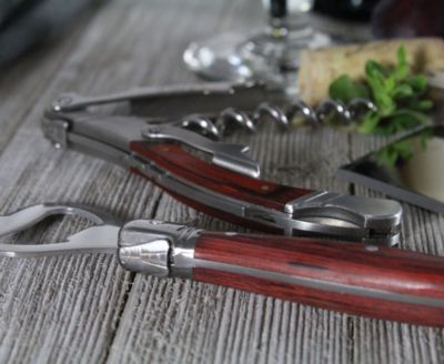 Laguiole Bottle Opener Bar Set with Pakkawood Handles, 2 Piece.
