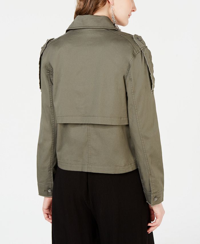 American Rag Juniors' Raw-Edged Epaulette Military Jacket, Created for ...