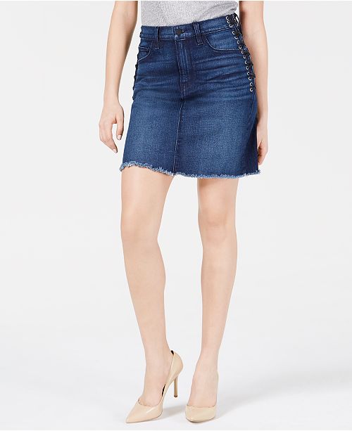Hudson Jeans Lulu Lace-Up Denim Skirt & Reviews - Skirts - Juniors - Macy's