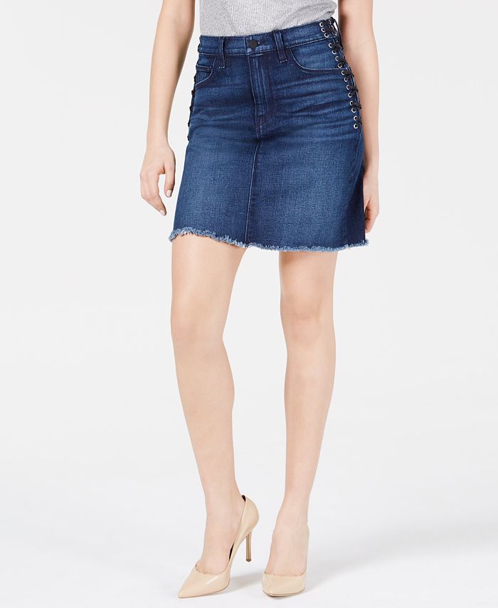 Hudson Jeans Lulu Lace-Up Denim Skirt - Macy's