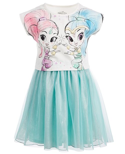 Nickelodeon Little Girls Shimmer Shine Layered Look Dress