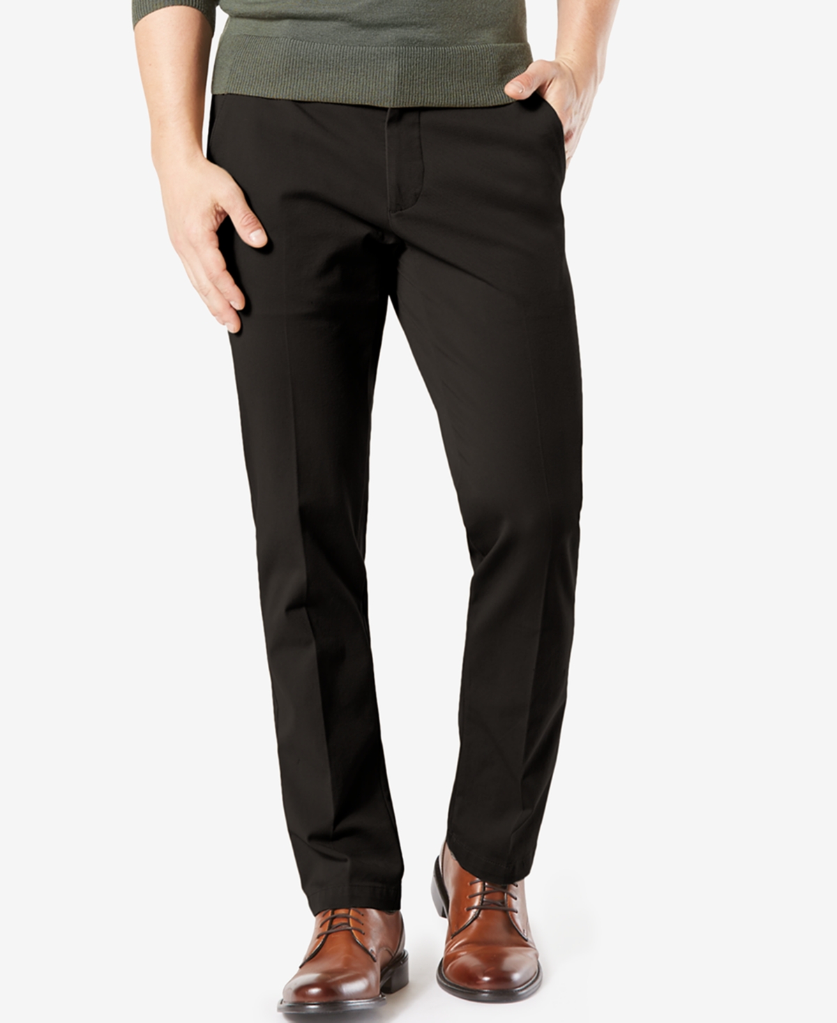 Men's Workday Smart 360 Flex Straight Fit Khaki Stretch Pants - Black