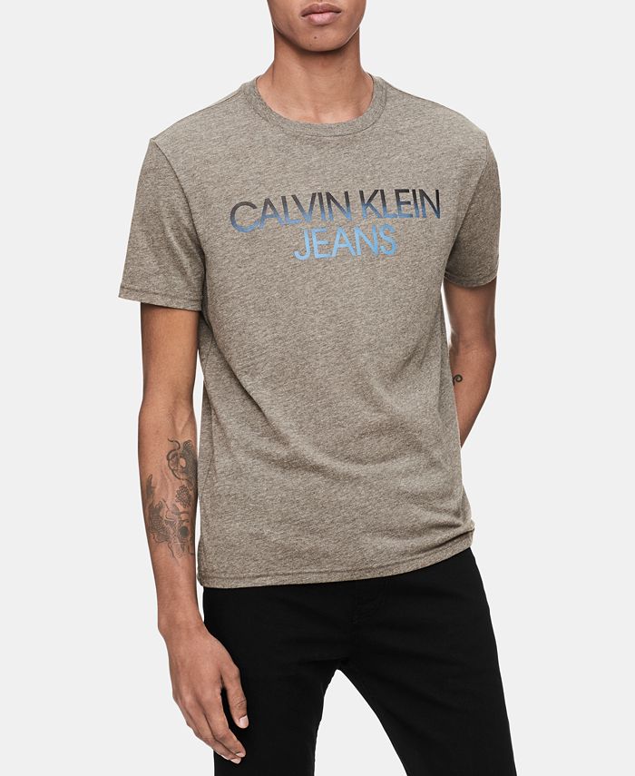 Calvin Klein Jeans Men's Logo Print T-Shirt & Reviews - T-Shirts - Men ...