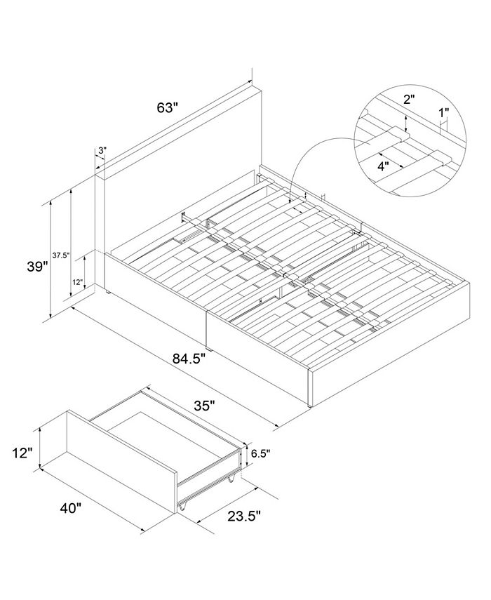 Novogratz Collection Novogratz Kelly Upholstered Queen Bed with Storage