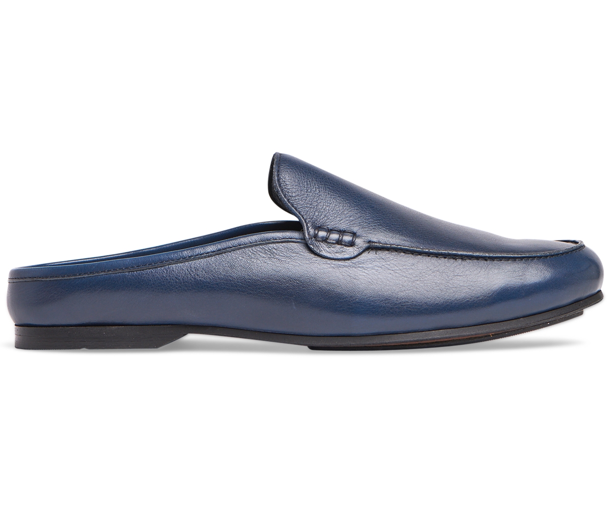 Men's Planeo Slide Leather Mule - Navy Blue