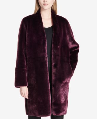 Calvin klein faux fur jacket macy's hotsell