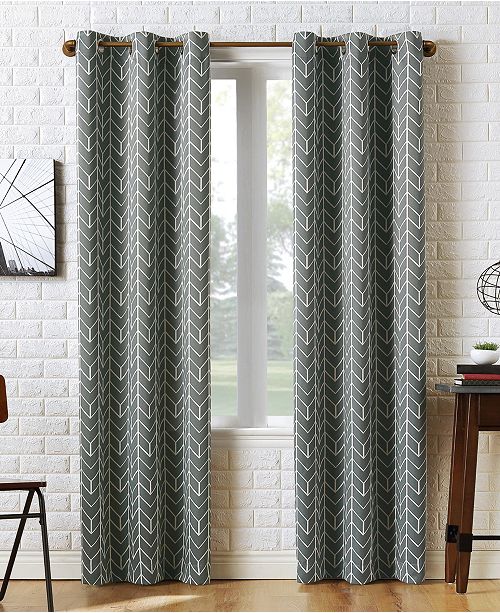 Sun Zero Kenwood Chevron Blackout Grommet Curtain Panel 40 W X