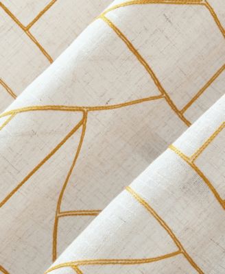 Jigsaw Embroidery Linen Blend Curtain