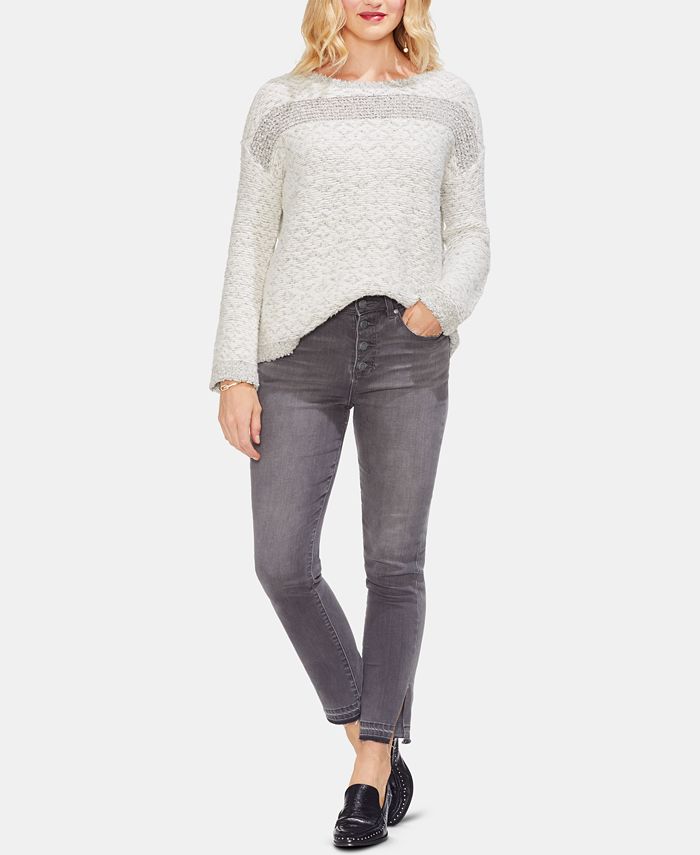 Vince Camuto Textured Jacquard Sweater - Macy's