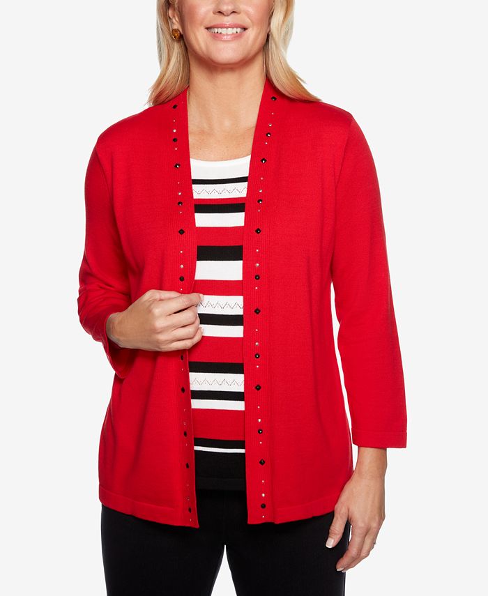 Alfred Dunner Grand Boulevard Layered Twinset Look Sweater Macy s