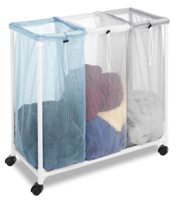 Whitmor - Triple Laundry Sorter with Wheels