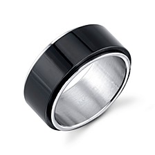 Black and Silver Stainless Steel Ring