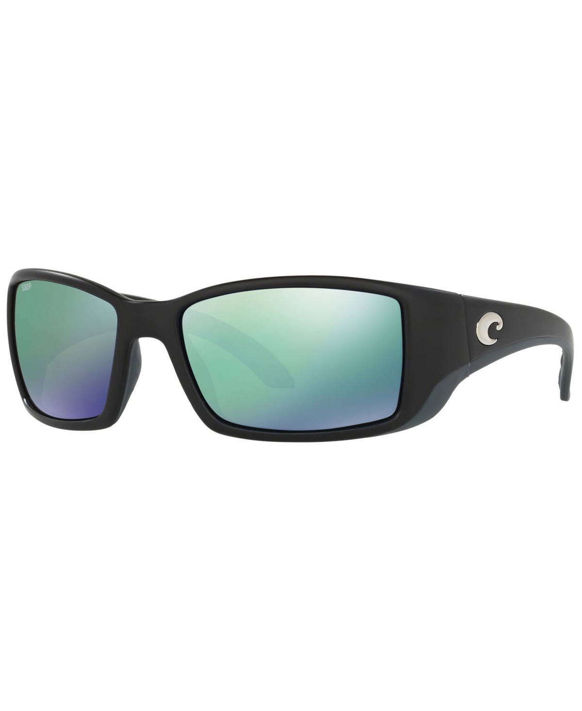 Costa Del Mar Polarized Sunglasses, Blackfin In Black Matte,blue Polar