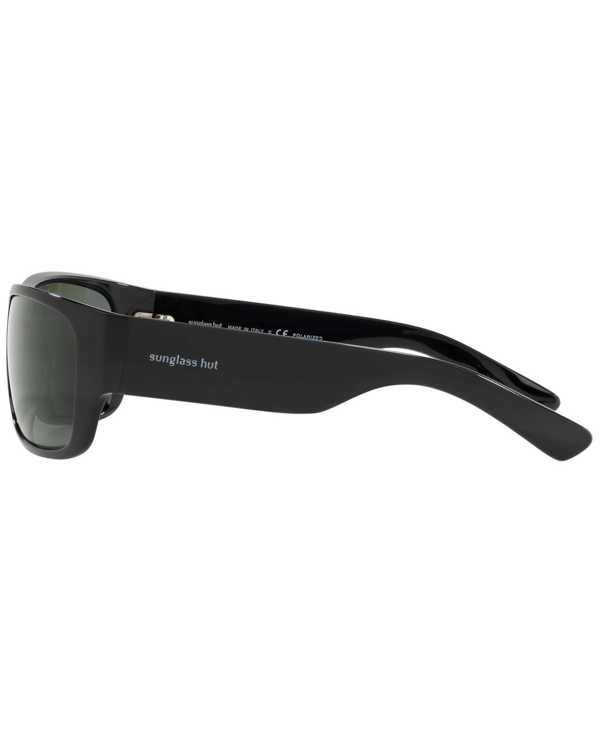 Shop Sunglass Hut Collection Polarized Sunglasses, Hu2013 63 In Black,polar Green