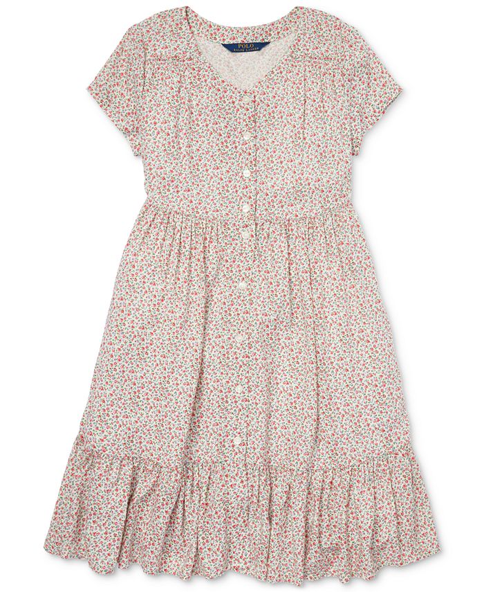 Polo Ralph Lauren Big Girls Floral-Print Woven Dress - Macy's