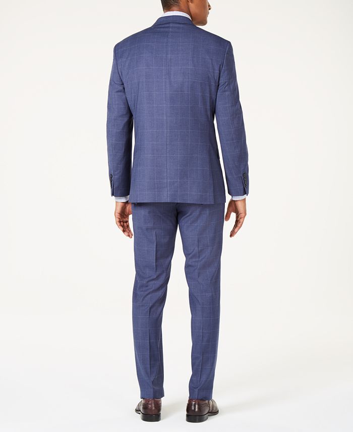 Marc New York Men's Modern Fit Stretch Windowpane Suit Gray Size 44 main image 1