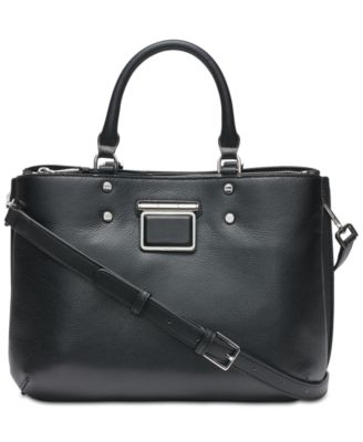 calvin klein dani leather satchel