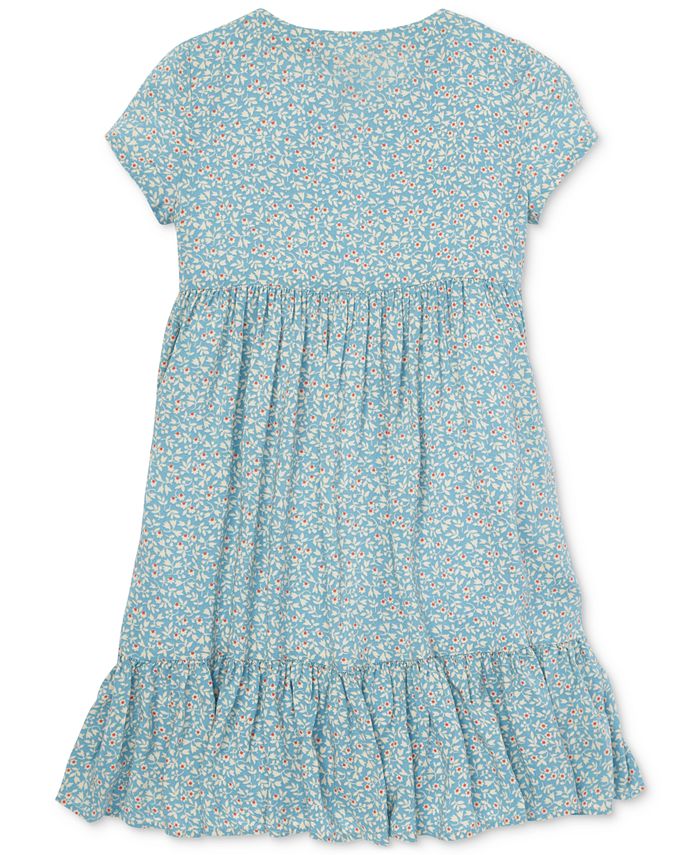 Polo Ralph Lauren Big Girls Shirred Floral-Print Dress - Macy's