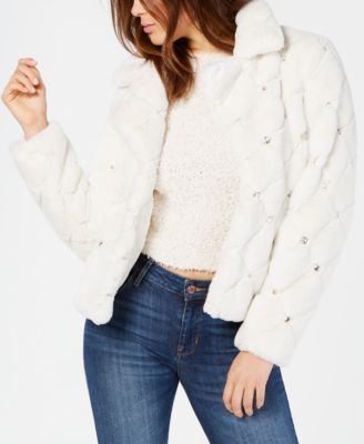 guess pia faux fur coat