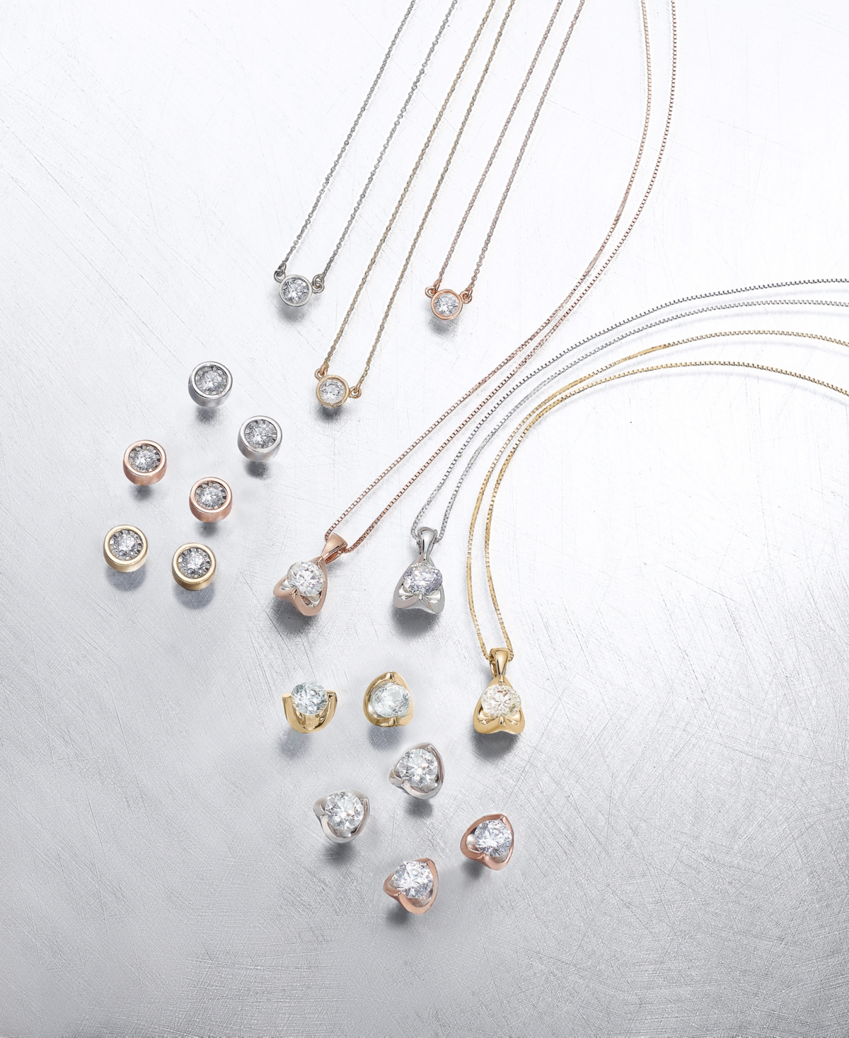 Bezel-Set Diamond Pendant Necklace (1/5 ct. t.w.) in 14K Gold or- White Gold