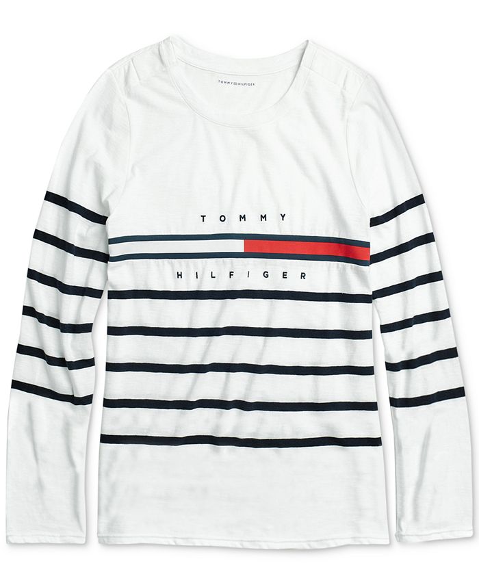 Tommy Hilfiger Women's Tina Saint James Striped Tee with Velcro at ...