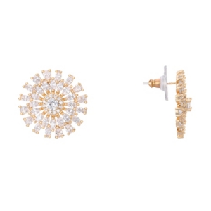 image of Nina Geo-Flower Crystal Stud Earrings
