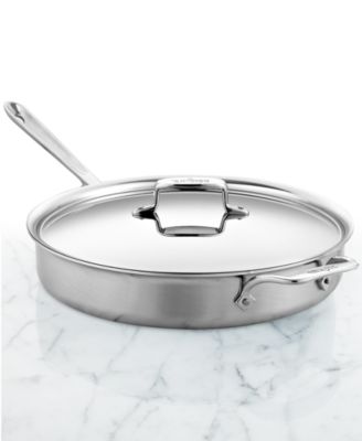 All-Clad - Covered Saute Pan, 6 Qt. Brushed Stainless Steel