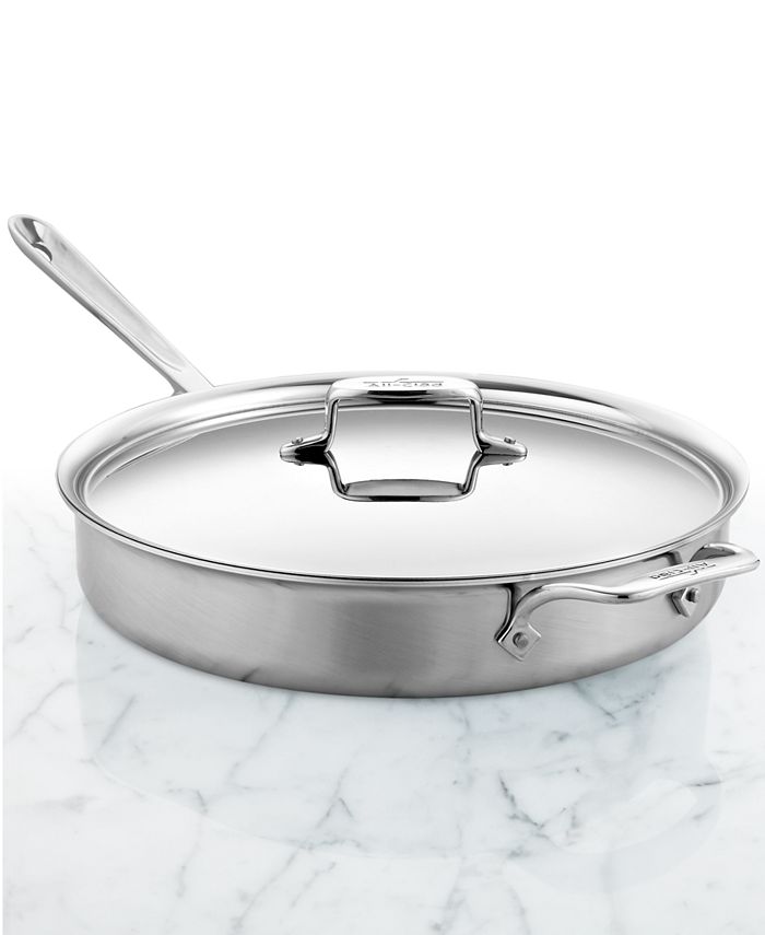 All-Clad D5 Brushed Stainless Steel 6 Qt. Covered Saute Pan - Macy's