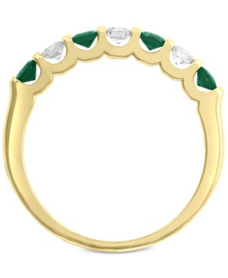 EFFY&reg; Emerald (3/8 ct. t.w.) & Diamond (1/4 ct. t.w.) Band in 14k Gold 