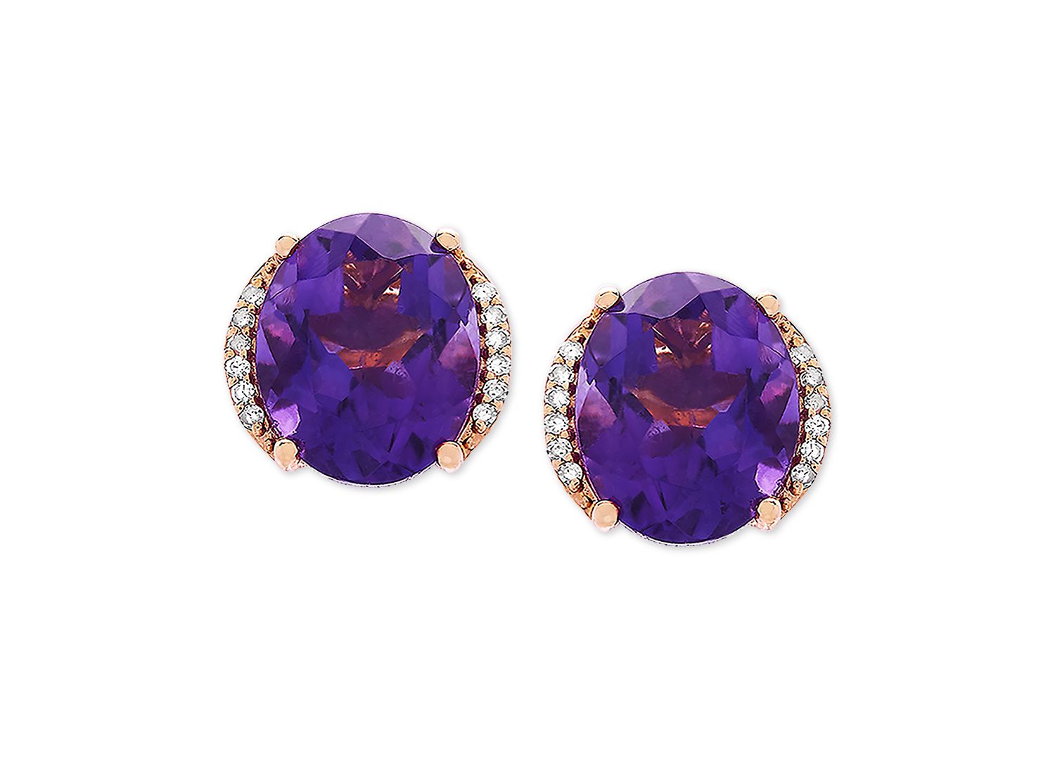 Amethyst (3-1/5 ct. t.w.) & Diamond Accent Stud Earrings in 14k Gold