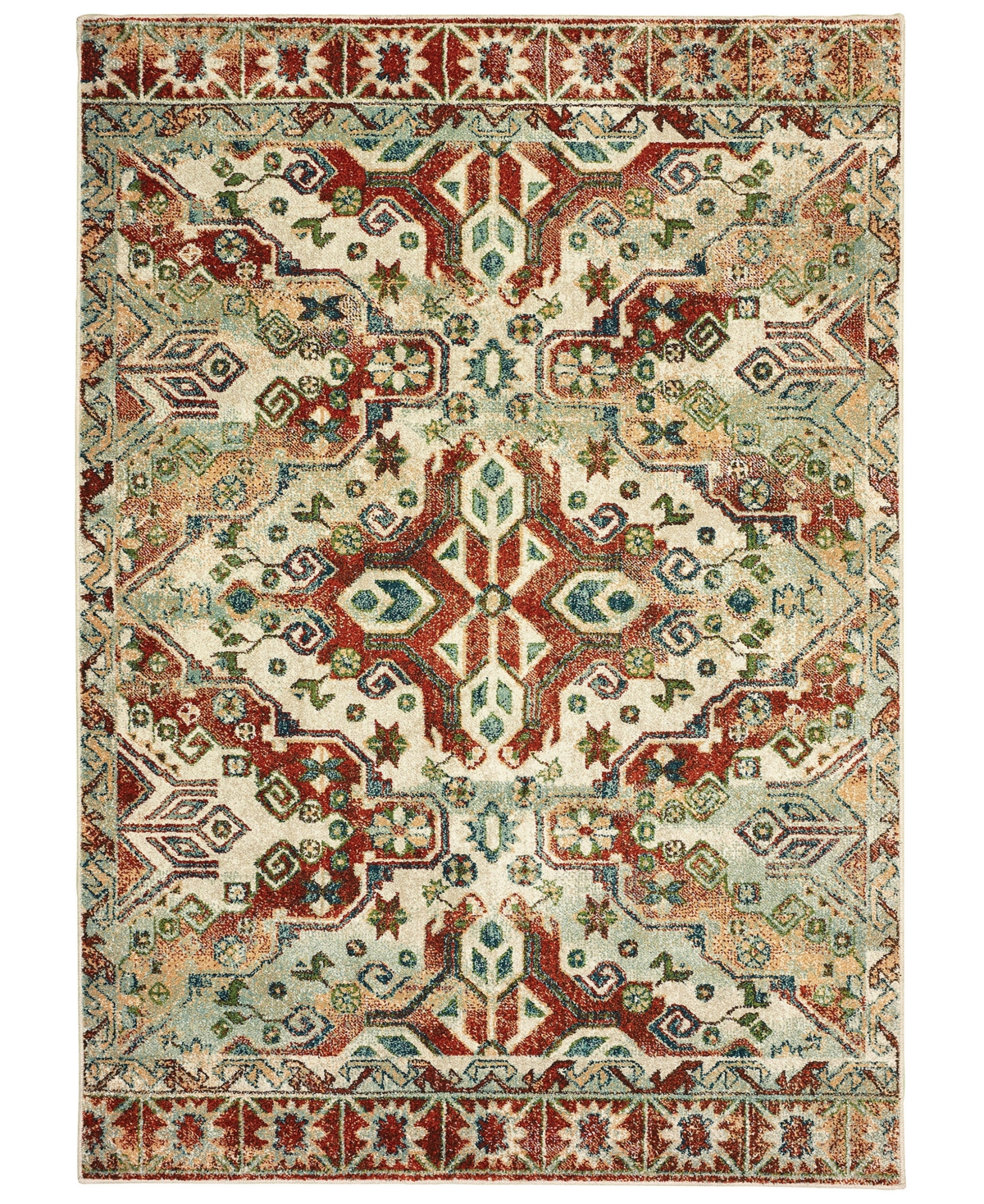 Closeout! Oriental Weavers Dawson 8533A 6'7in x 9'6in Area Rug - Rust/Ivory