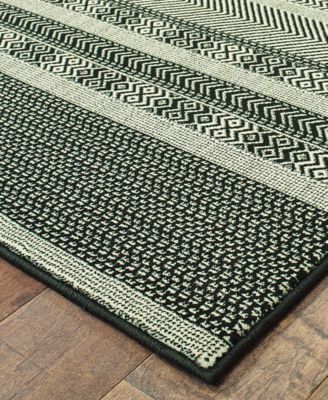 Oriental Weavers CLOSEOUT! Luna 1802K Black/Ivory 7'10" x 10'10" Area Rug