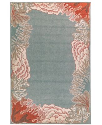 Liora Manne' - Riviera 7638 Reef Border 7'10" Indoor/Outdoor Round Area Rug