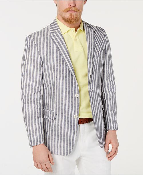 Tommy Hilfiger Men S Modern Fit Stripe Linen Sport Coat Reviews