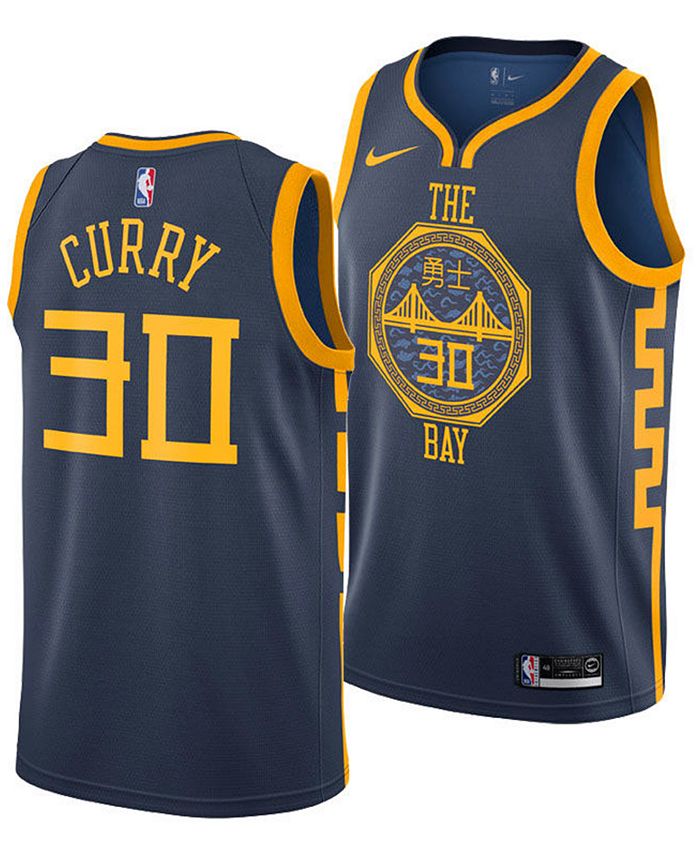 Stephen Curry Golden State Warriors City Edition Navy Jersey Polo