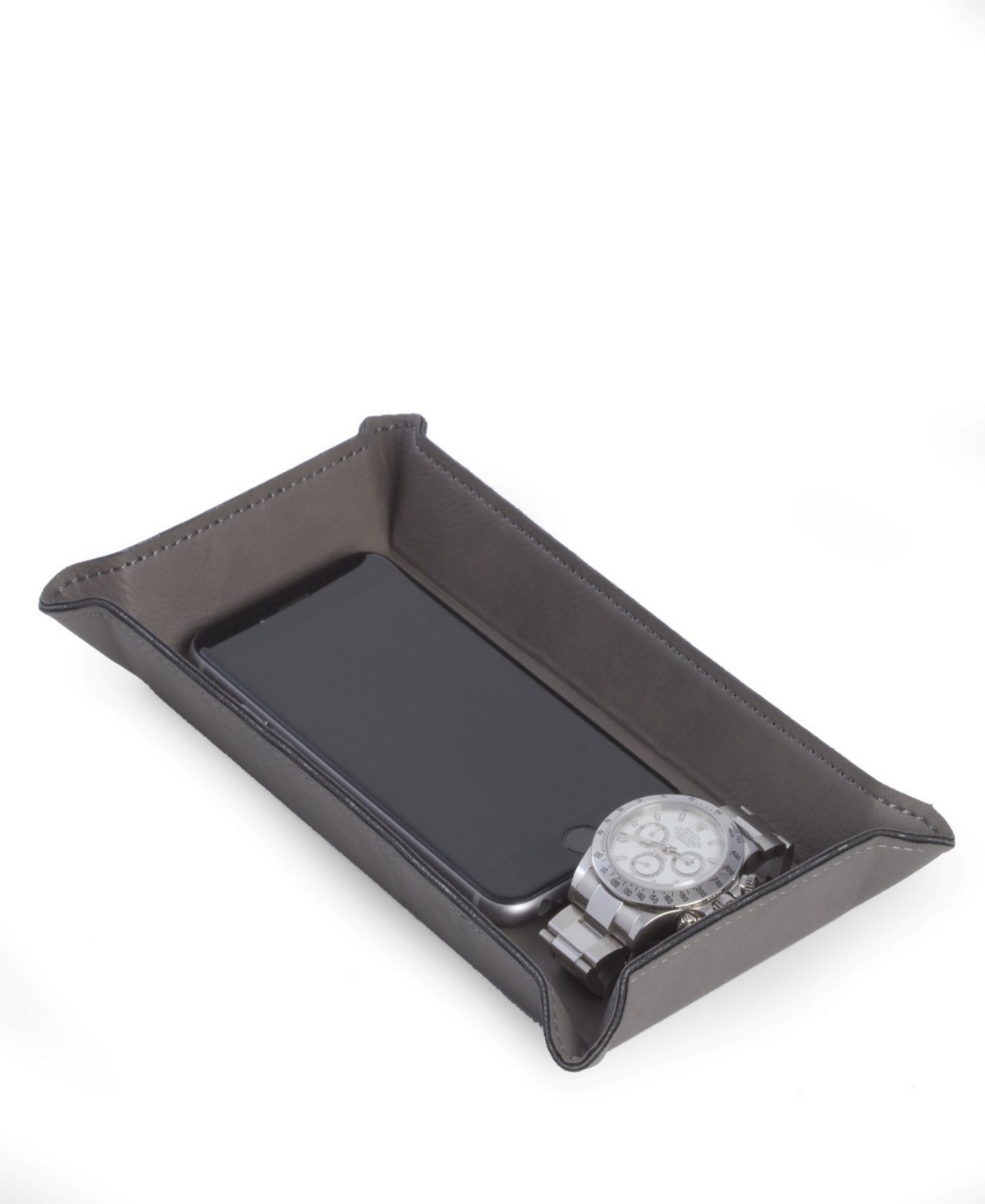 Grey Valet Tray - Brown