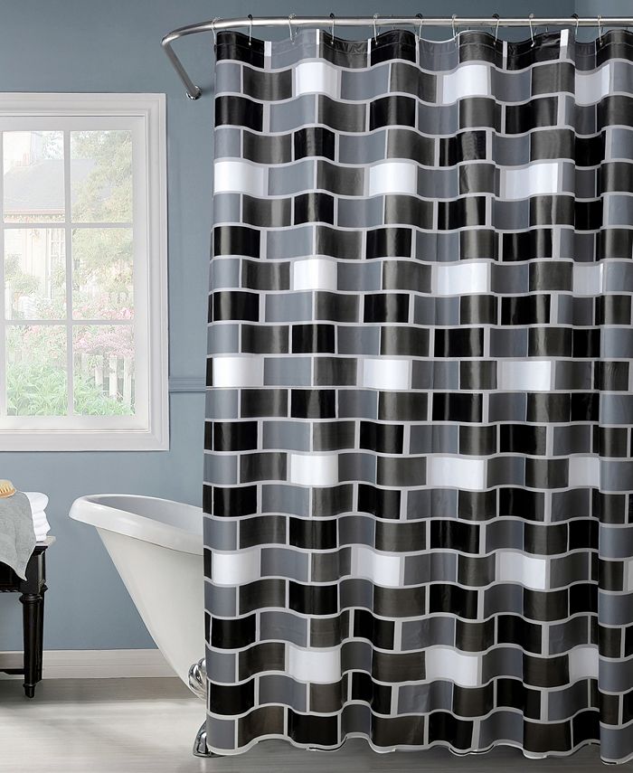 Bath Bliss Brick Design Shower Curtain - Macy's