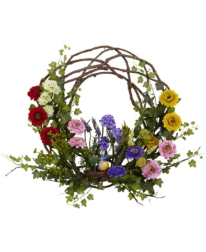 Nearly Natural 22" Spring Floral Wreath In Assorted