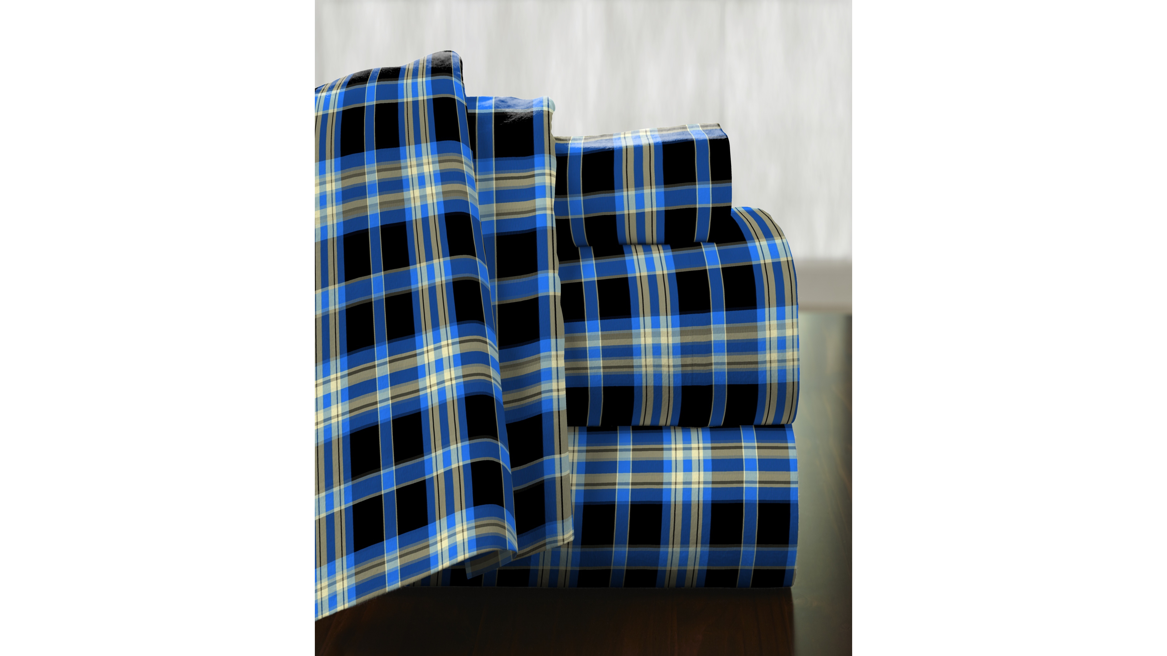 Pointehaven Ashby Plaid Superior Weight Cotton Flannel Sheet Set, Queen
