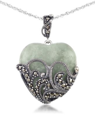 Macy's Fine Jewelry.925 Silver discount Jade heart gift set- NEW WITH TAGS