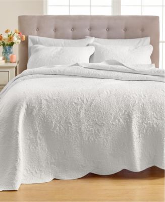 Martha Stewart Collection Stenciled Leaves Twin Quilt Created For