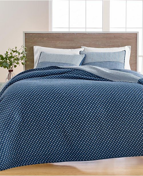 Martha Stewart Collection Nautical Stripe Twin Quilt, Created for Macy